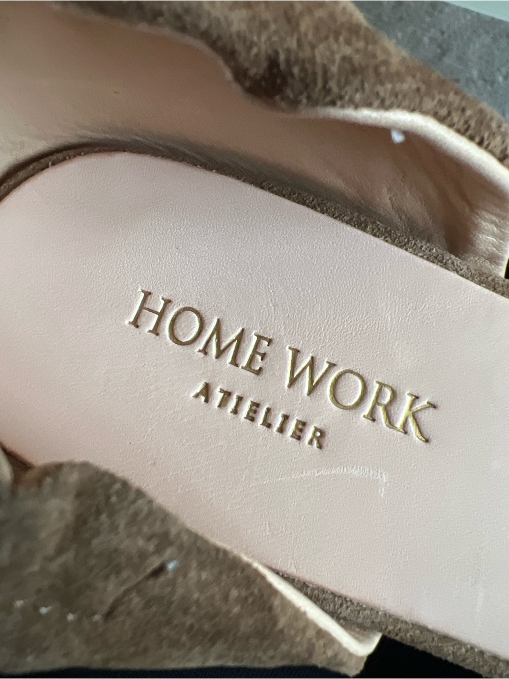 HOME WORK ATELIER Tabi Ballet Flats Suede Brown Minimalist Shoes - Picture 2 of 16